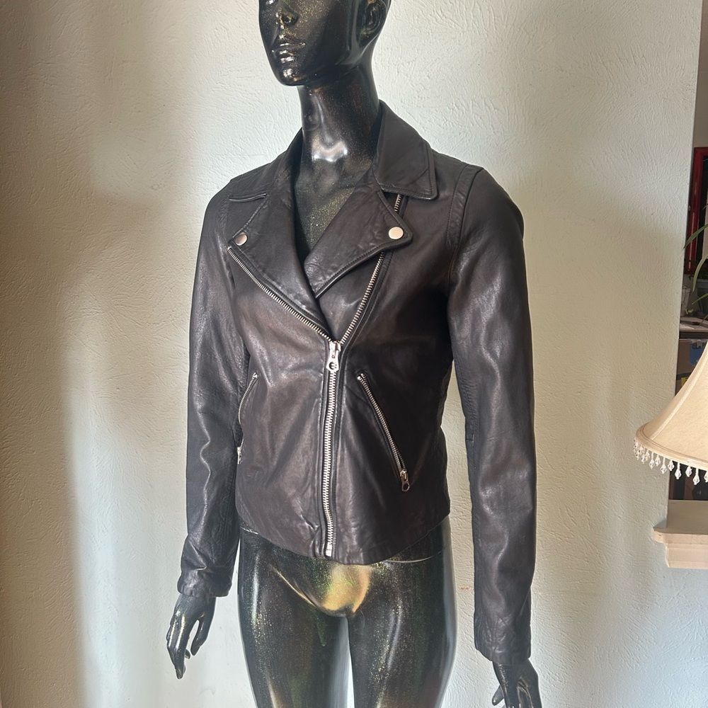 Madewell Black Leather Biker Jacket